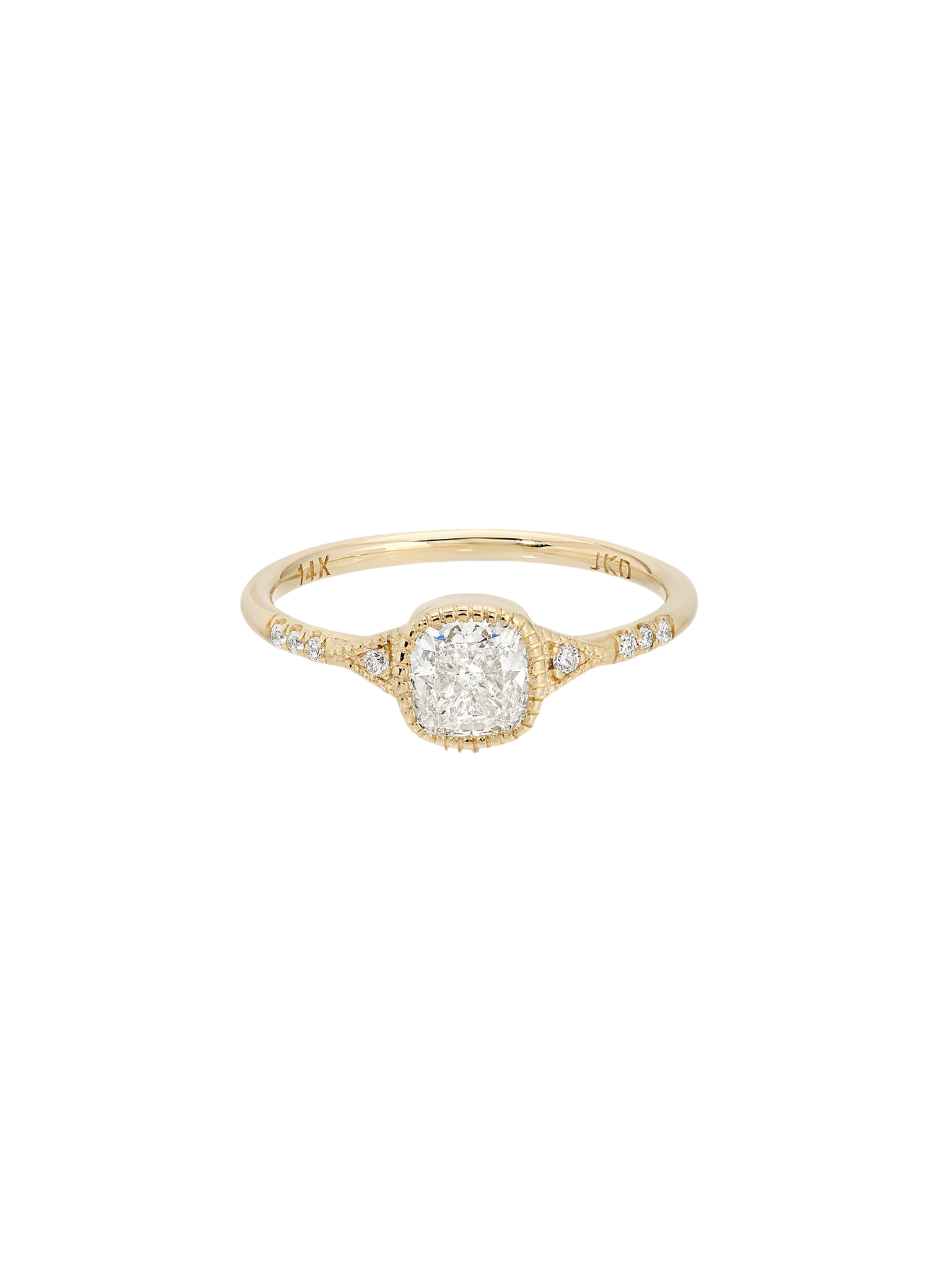 Deco Ring With Diamond Cushion